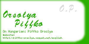 orsolya piffko business card